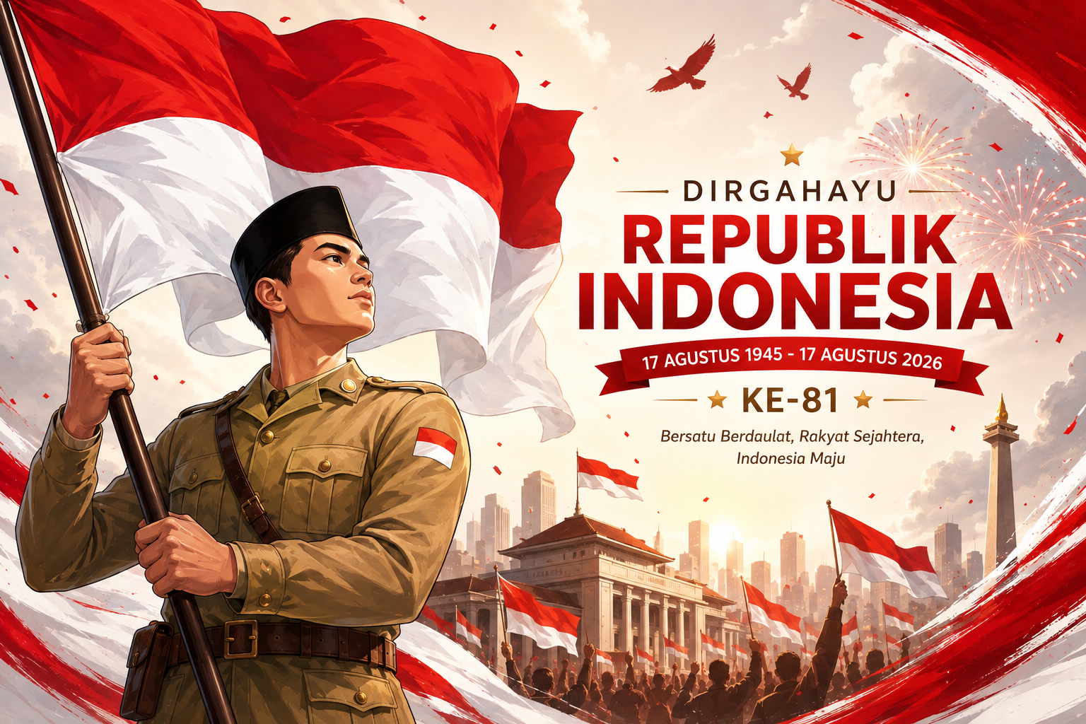 Ilustrasi perayaan kemerdekaan Indonesia