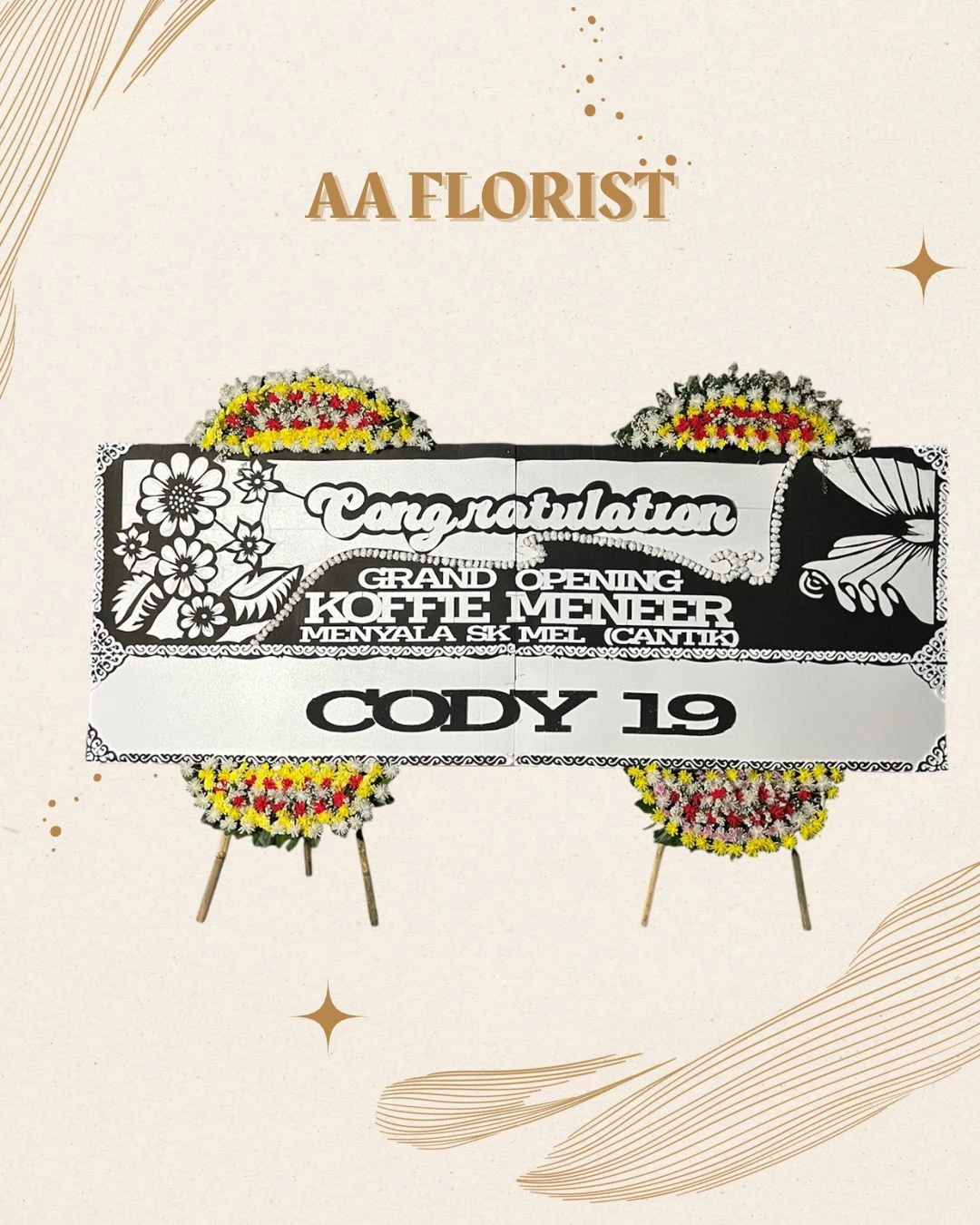 Papan Bunga Jumbo 2 Jambul Ukuran 1,25x4m