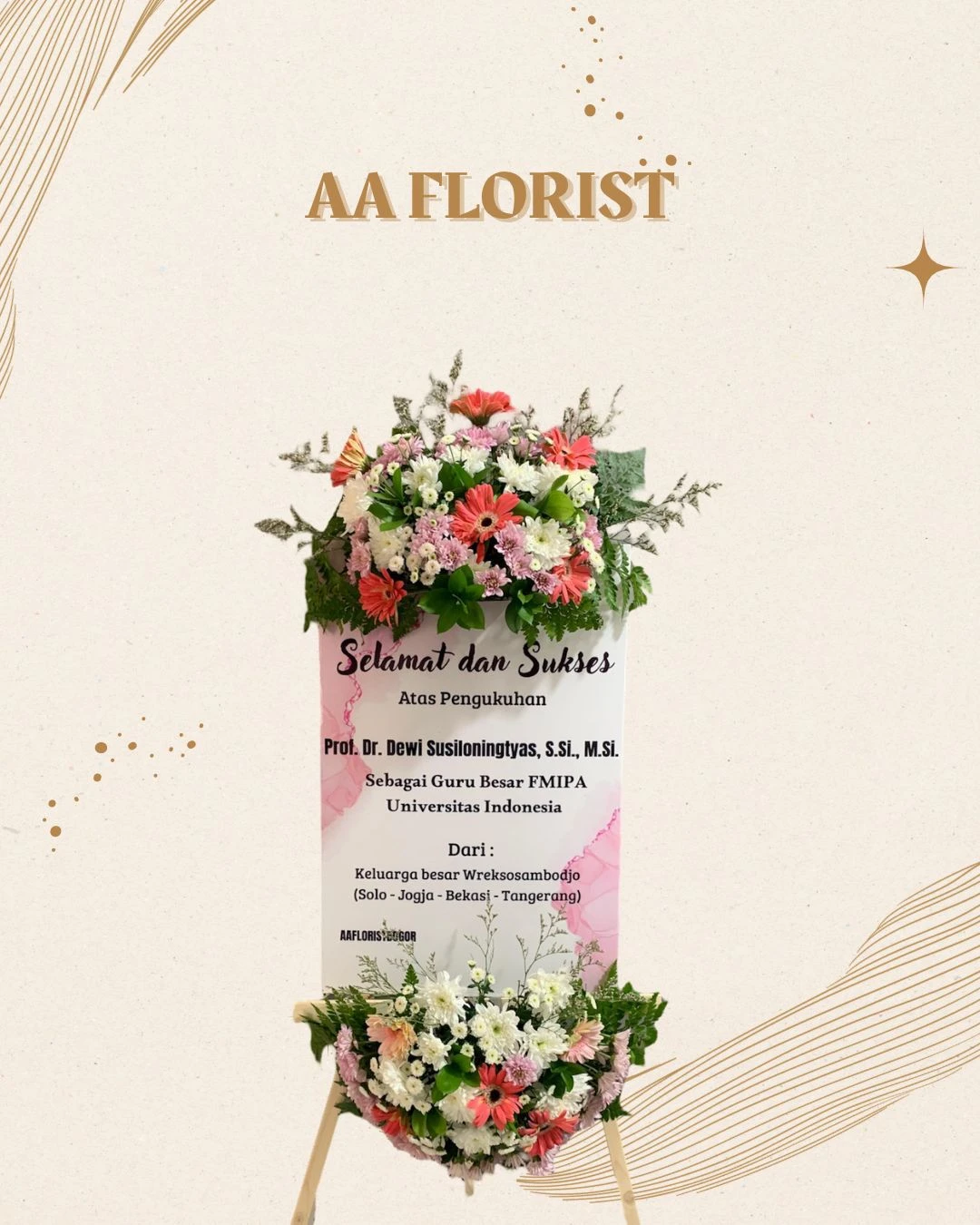 Standing Acrylic Fresh Flower