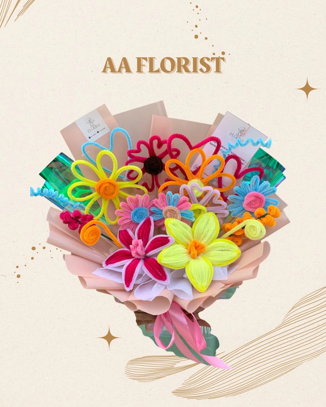 Bouquet Bunga Pipe / Kawat Bulu 3