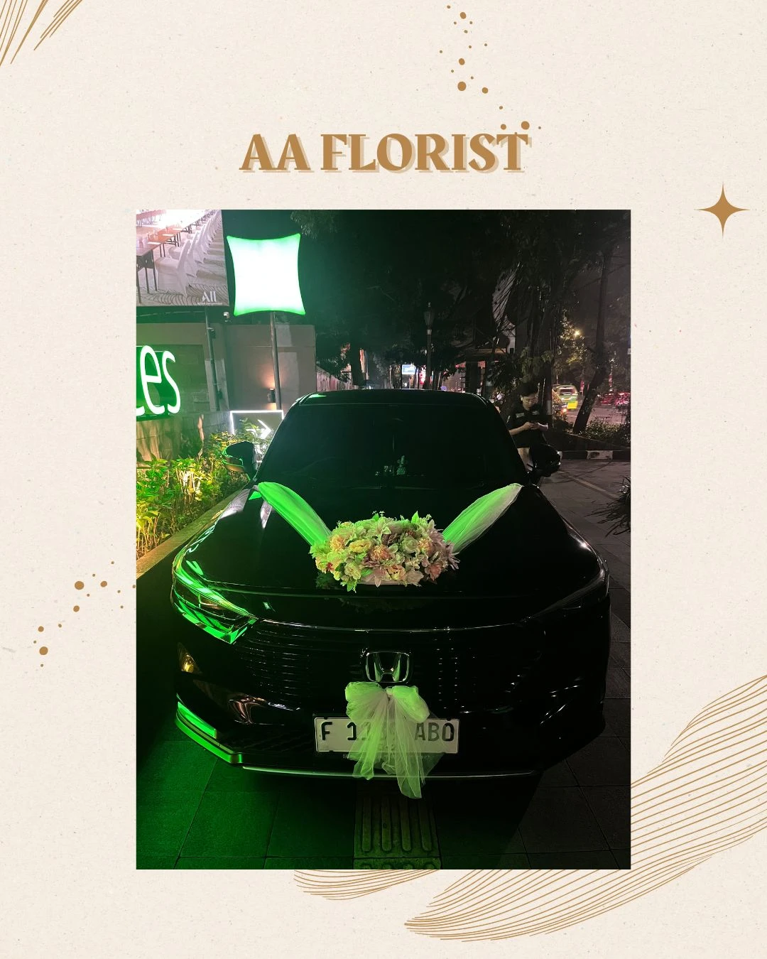 Dekorasi Mobil Pengantin + Pita Depan