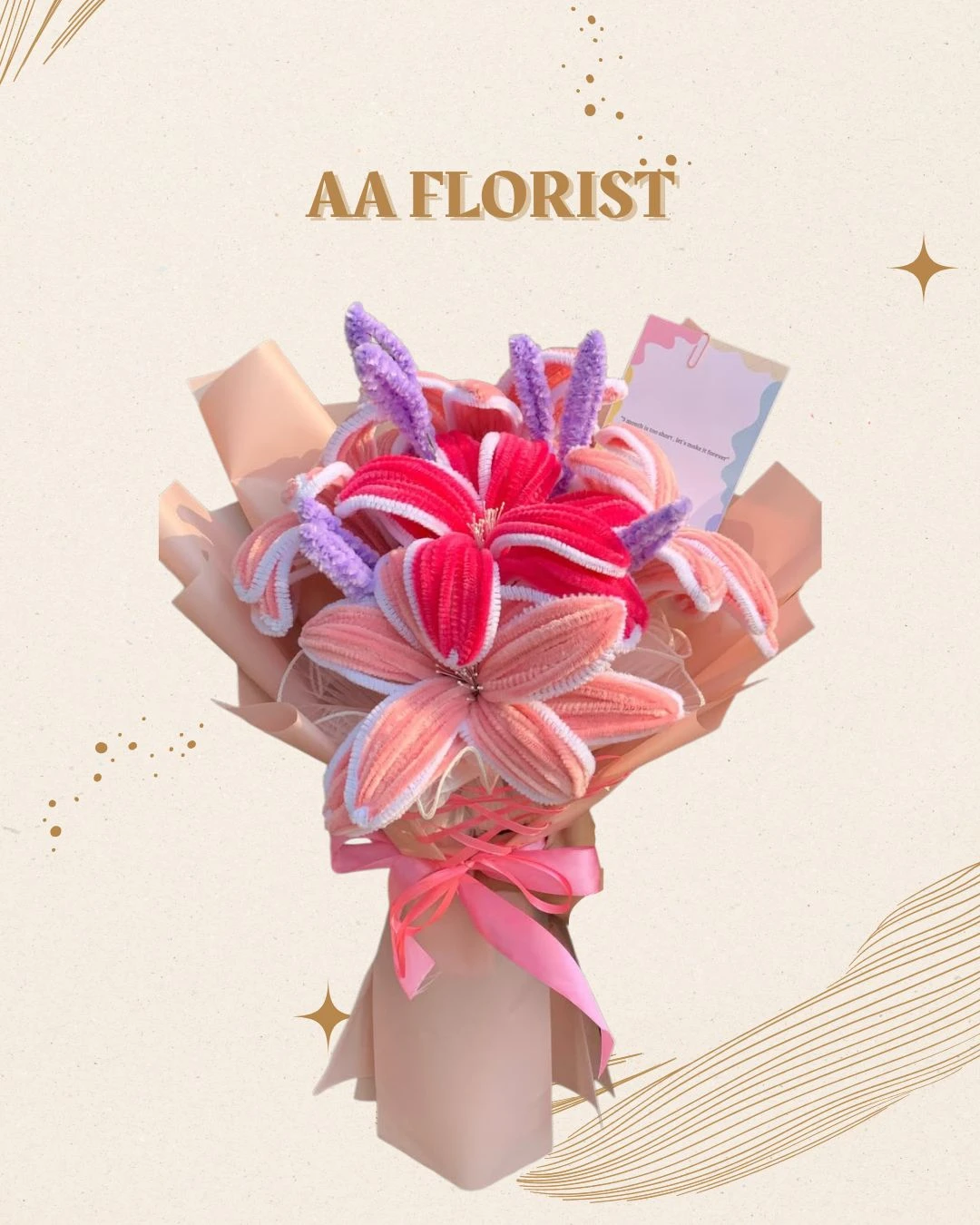 Bouquet Bunga Pipe / Kawat Bulu 12