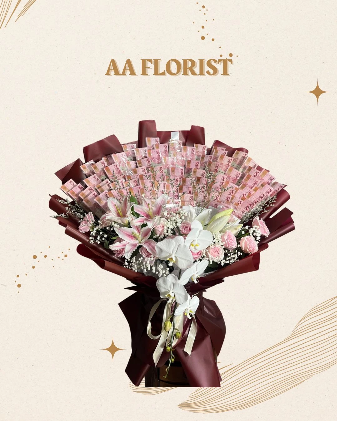 Money Bouquet Mix Fresh Flower 8