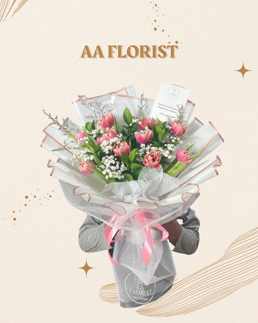 Tulip With Baby Breath