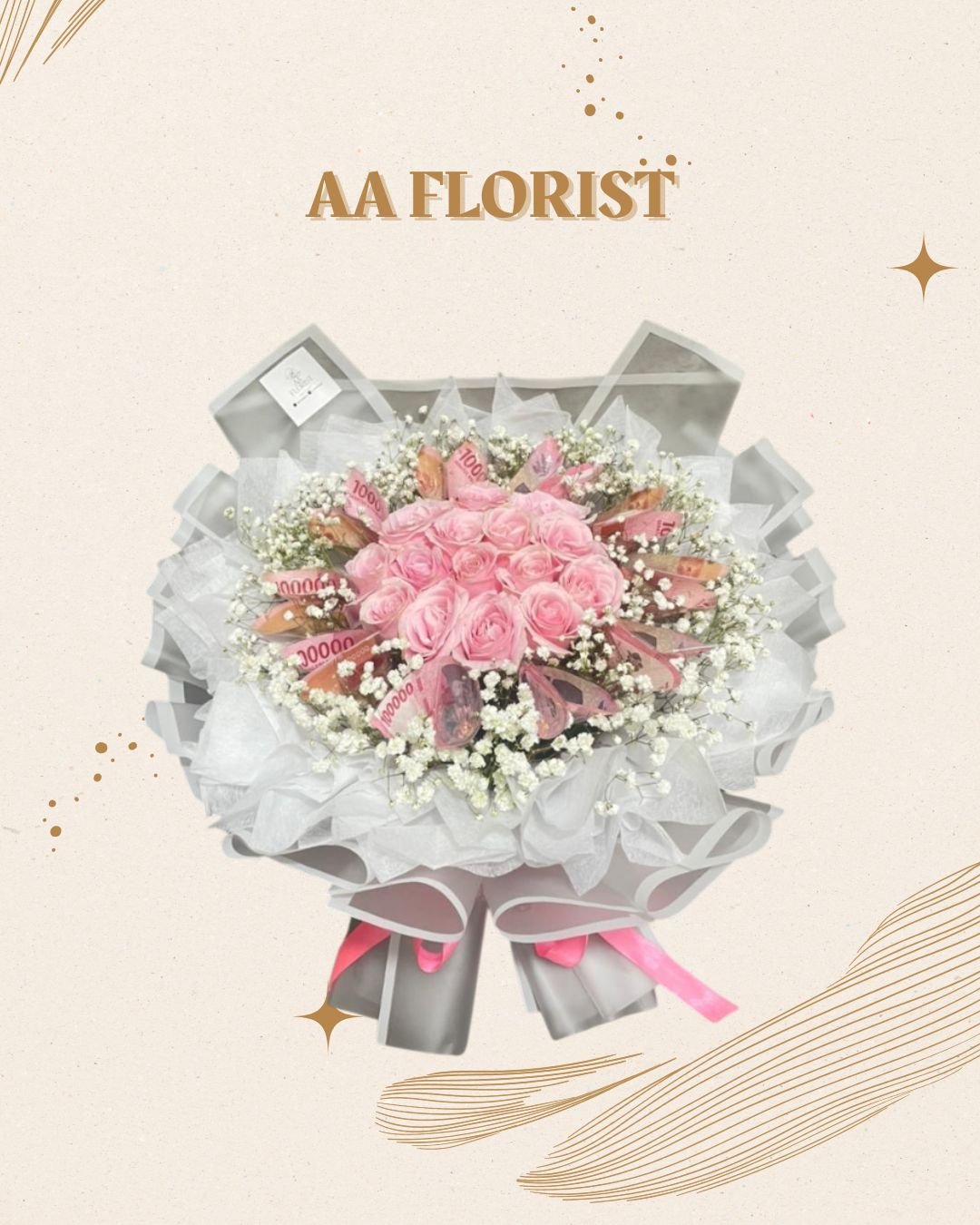 Money Buket Mix Mawar Pink