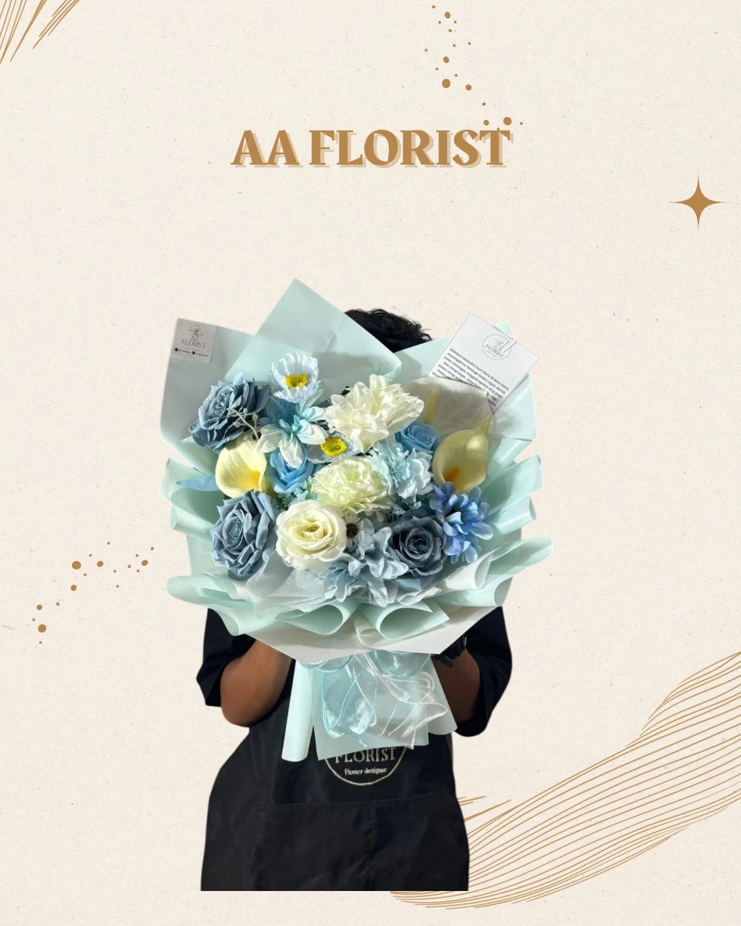 Bouquet Artificial Soft Blue