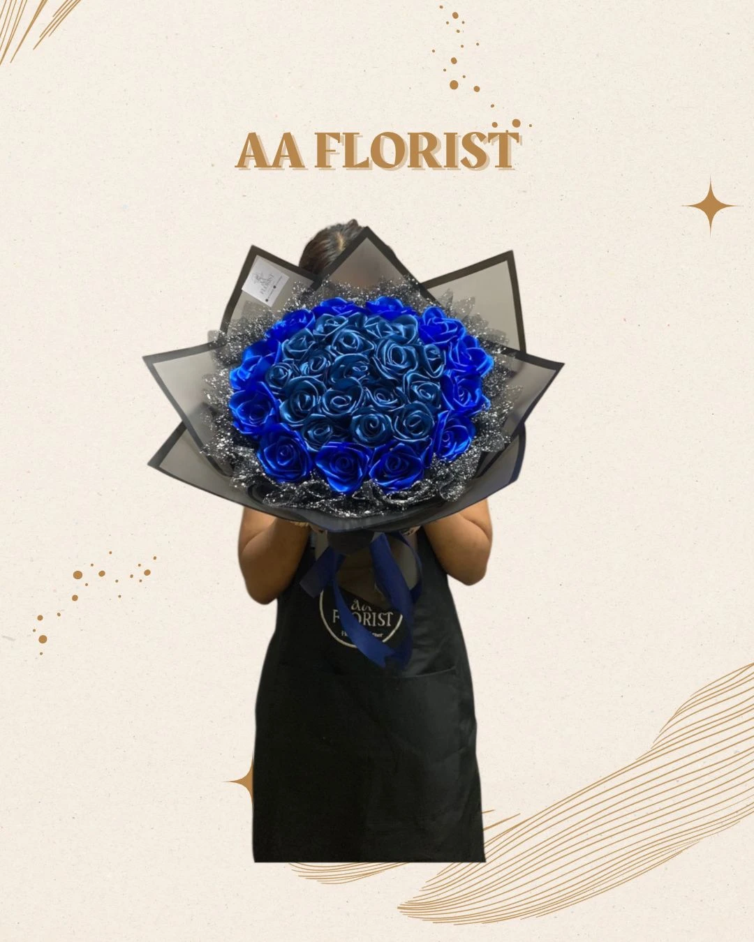 Buket satin electric blue