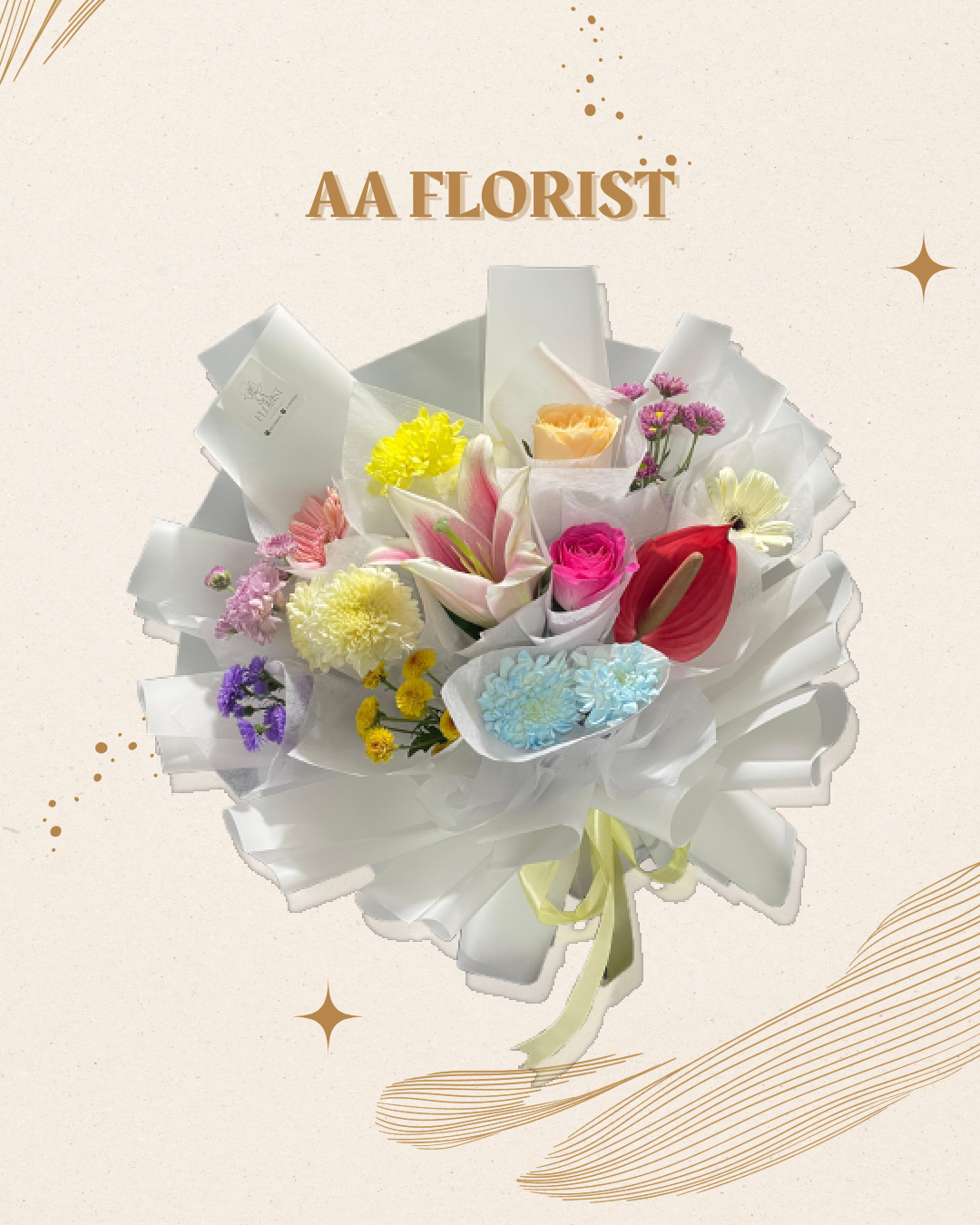 Rainbow Bliss Hand Bouquet