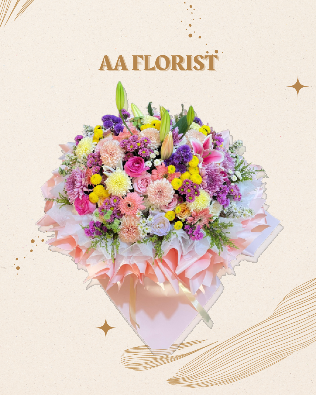 Grand Luxury Floral Bouquet – "Pastel & Vibrant Symphony"